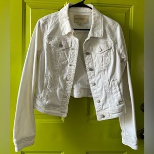 White denim jacket by pilcro and the letterpress .